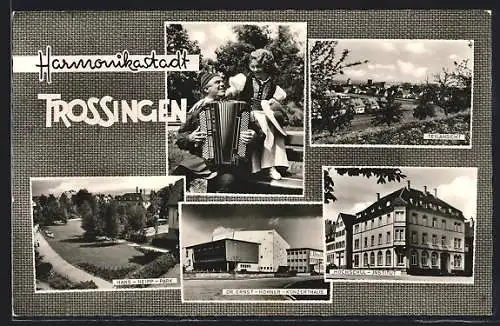 AK Trossingen, Teilansicht, ein Harmonikaspieler, Hochschul-Institut, Hans-Neipp-Park