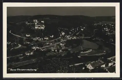 AK Gars-Thunau am Kamp, Ortsansicht mit Burg aus der Vogelschau