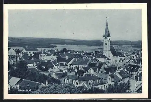 AK Horn /N. Ö., Ortsansicht mit Kirche aus der Vogelschau