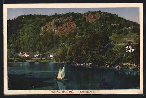 AK Thunau b. Gars, Segelschiff auf der Kamp