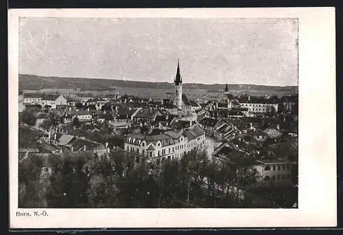 AK Horn /N.-Ö., Teilansicht mit Kirche aus der Vogelschau