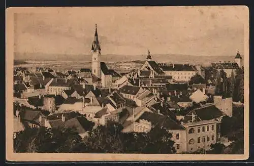 AK Horn, Ort und Kirche aus der Vogelschau
