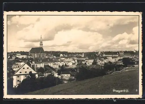 AK Steyr /O.Ö., Ortsansicht mit Kirche