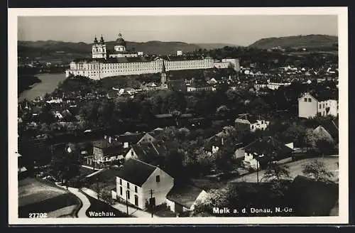 AK Melk a. d. Donau, Ortsansicht mit Stift