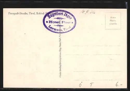 AK Fernstein /Tirol, Schloss an der Fernpass-Strasse