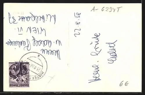 AK Bad Hintertux, Freibad mit Badegästen und Ortsansicht aus der Vogelschau