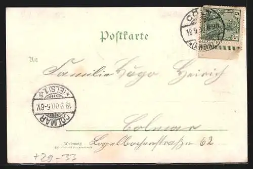 Lithographie Köln / Rhein, Ursulakirche und Bottmühle