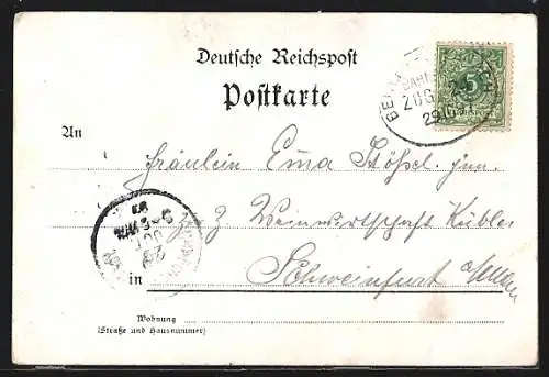 Lithographie Berlin, Jannowitzbrücke, Kaiser Wilhelm Gedächtniskirche, Alexanderplatz