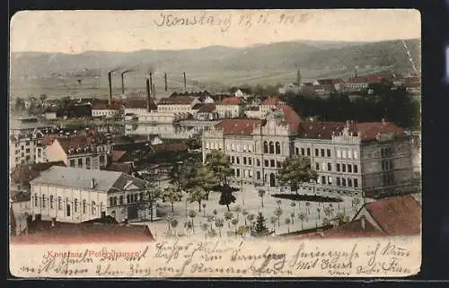 AK Konstanz-Petershausen, Ortsansicht aus der Vogelschau