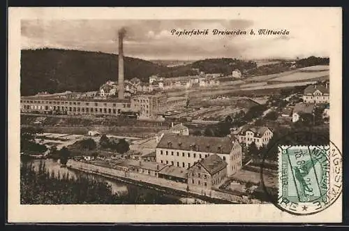 AK Dreiwerden b. Mittweida, Ansicht der Papierfabrik