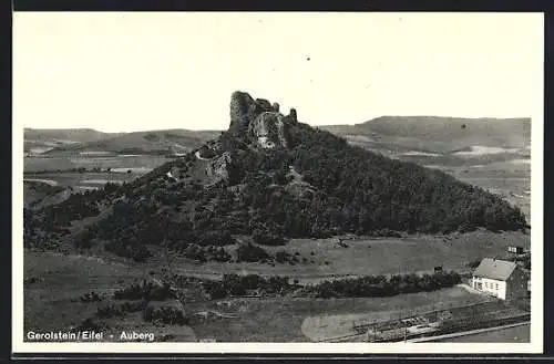 AK Gerolstein /Eifel, Die Ruine auf dem Auberg