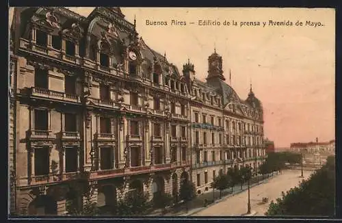 AK Buenos Aires, Edificio de la prensa y Avenida de Mayo