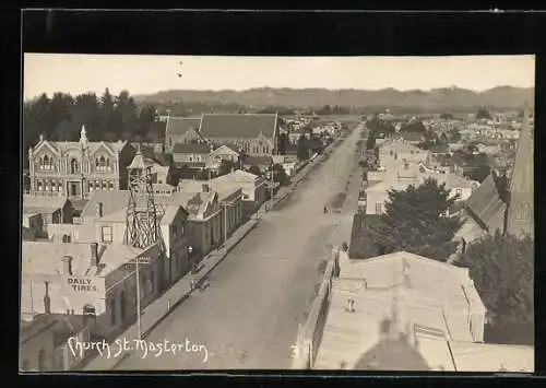 AK Masterton, Street with Church and Daily Times Building