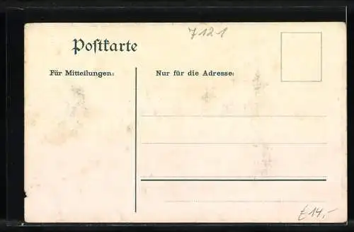 Lithographie Alte Paare steigen auf die Altweibermühle