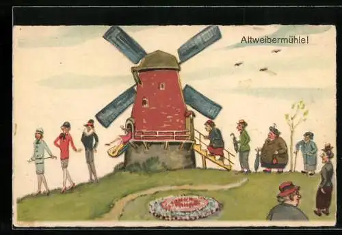 AK Frauen werden in der Altweibermühle verschönert