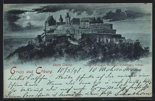 Mondschein-Lithographie Coburg, Die Veste Coburg