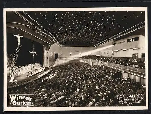 AK Berlin, Wintergarten mit Besuchern, 50 Jahre 1888-1938