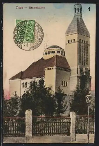 AK Zittau, Ansicht vom Krematorium