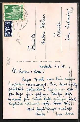 AK Unterkochen, Blick auf die Katholische Pfarrkirche