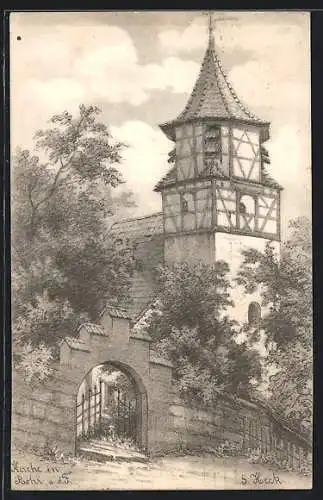 Künstler-AK Rohr a. d. F., Tor zum Kirchhof