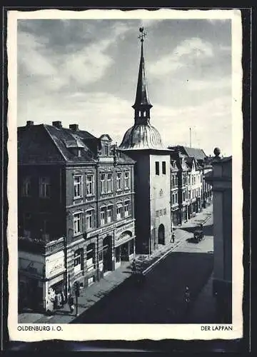 AK Oldenburg i. O., Strassenpartie mit Geschäften und Rathaus