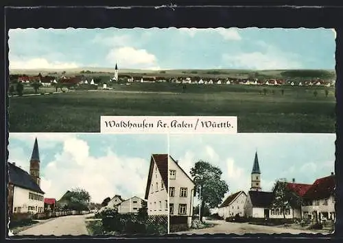 AK Waldhausen /Württ., Strassenpartie, Totalansicht