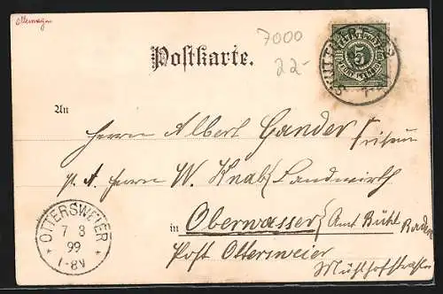 AK Stuttgart, Schlossplatz im Winter