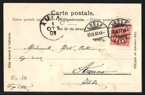 AK Moutier, Ortsansicht mit Bahngleisen