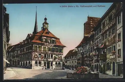AK Stein a. Rh., Rathausplatz und Rathaus