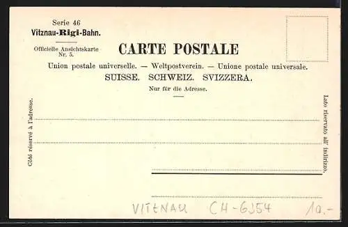 AK Rigi, Schnurtobelbrücke mit Bergbahn