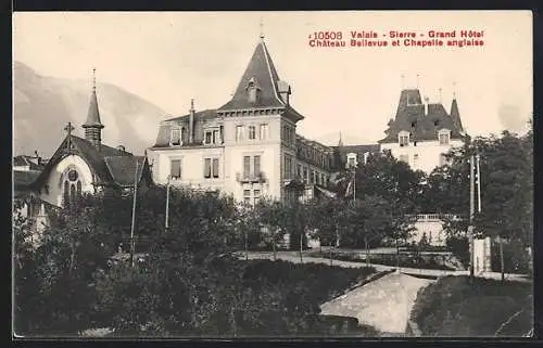 AK Valais-Sierre, Grand Hôtel Chaâteau Bellevue et Chapelle anglaise