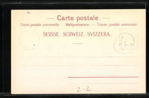 AK Genève, Briefmarken mit Wappen, Blumenverzierung