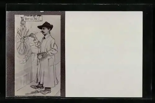 AK Maler bemalt eine Wand, Handwerk