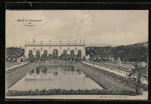 AK Moet & Chandon, Orangerie, Totale mit Teich