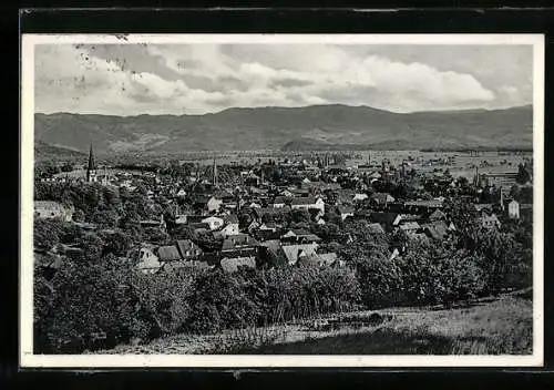 AK Emmendingen, Ortsansicht vom Berg aus