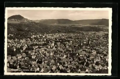 AK Reutlingen, Teilansicht mit Achalm