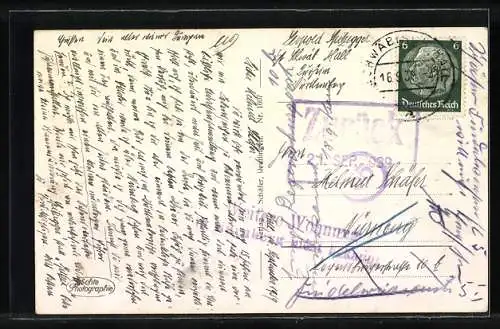 AK Schwäb. Hall, Teilansicht mit Kirche