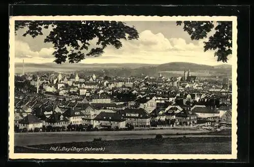 AK Hof / Bayern, Stadtansicht aus der Ferne