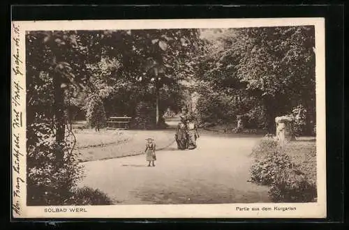 AK Werl, Partie aus dem Kurgarten