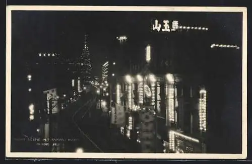 AK Shanghai, Night Scene in Nanking Road