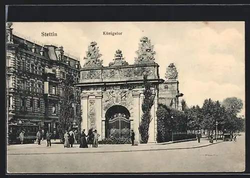 AK Stettin, Strassenpartie am Königstor