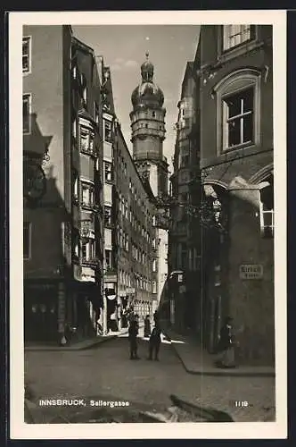 AK Innsbruck, Sailergasse mit Geschäften