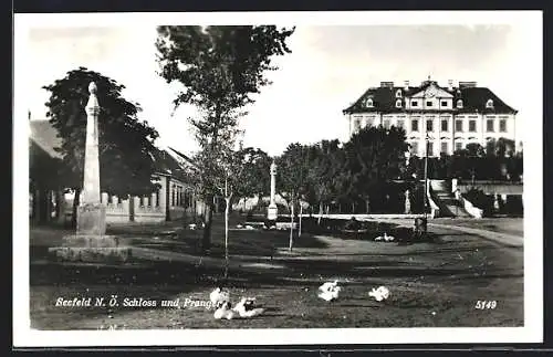 AK Seefeld /N.-Ö., Schloss und Pranger