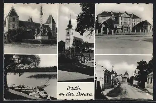 AK Orth a.d. Donau, Kirche, Flusspartie