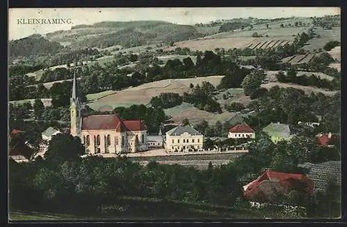 AK St. Ulrich bei Steyr, Kleinraming, Ortspartie mit Kirche