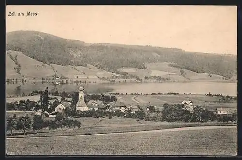 AK Zell am Moos, Ortsansicht aus der Vogelschau