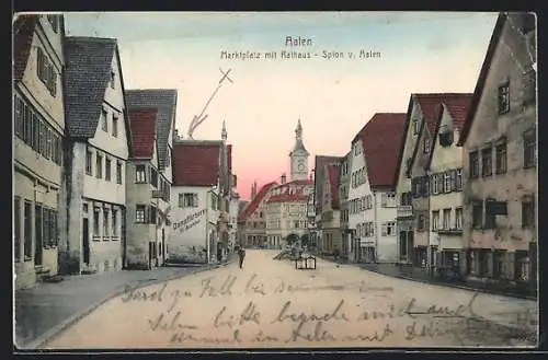 AK Aalen, Marktplatz mit Rathaus - Spion v. Aalen