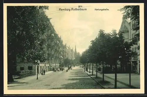 AK Hamburg-Rotherbaum, Hartungstrasse mit Friseurgeschäft