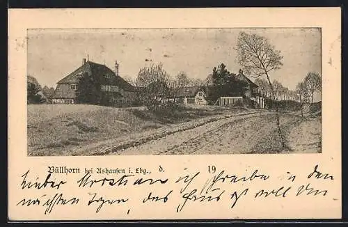 AK Büllhorn bei Ashausen, Blick auf den Bauernhof
