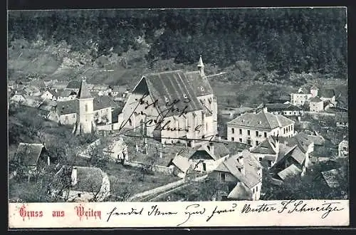 AK Weiten, Ortspartie mit Kirche